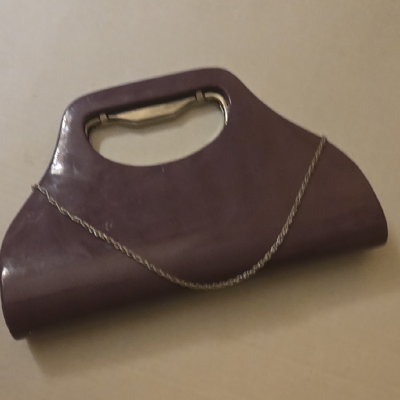 Chic Brown Clutch with Gold Handle - Picture 6 of 11